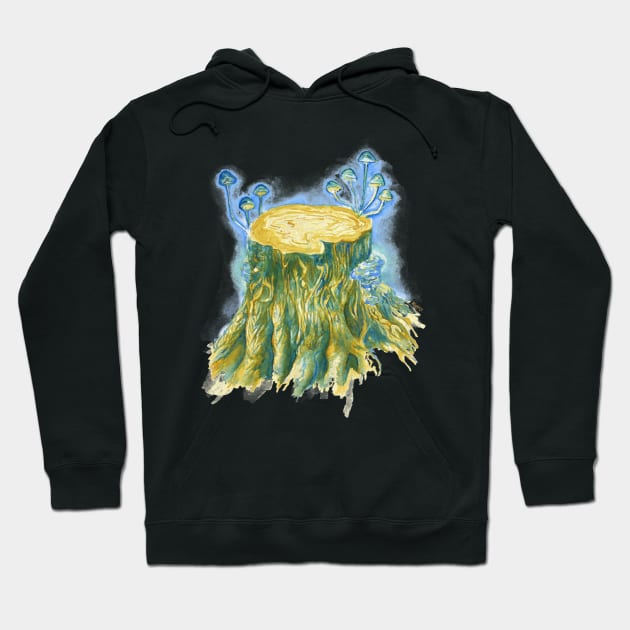 Mushroom Tree Stump Hoodie by demingfischer